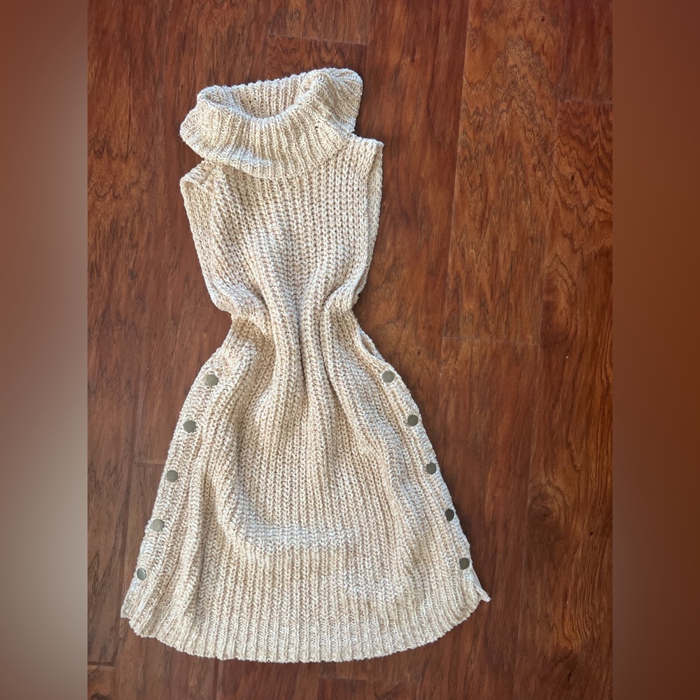 Free people Valentina sleeveless knit crochet sweater dress tunic preowned M